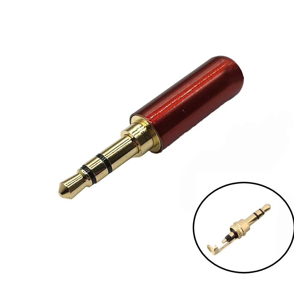 1pc 3.5MM Audio Connector 3 Poles Headphone J Ack Male Repair Adapter Gold Plating Lectrical Musical Equipment Parts