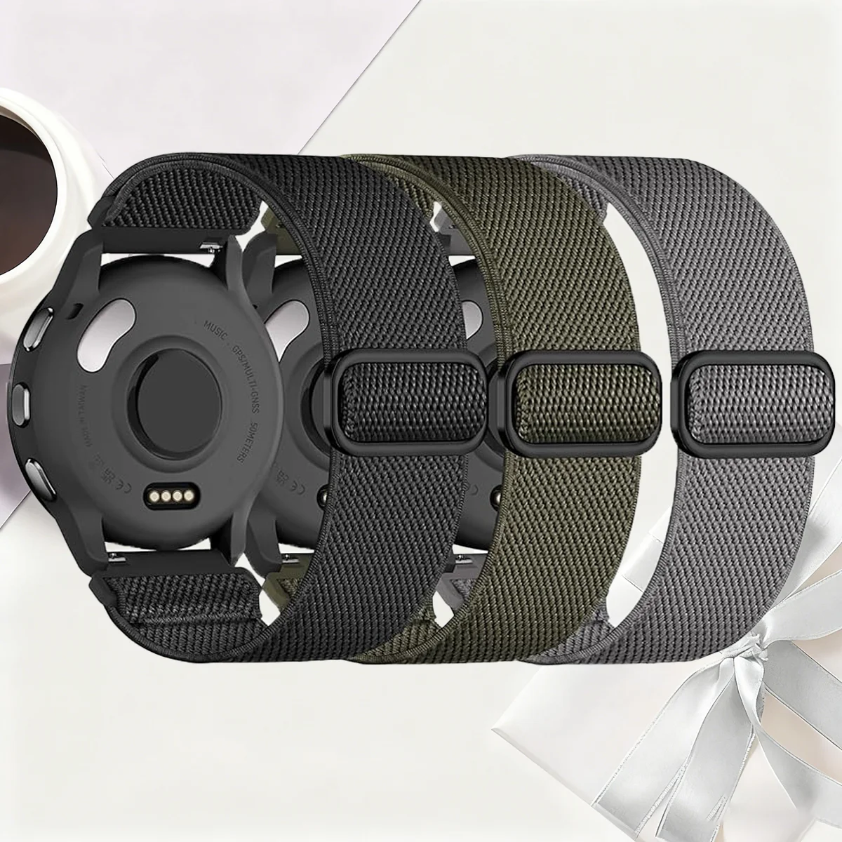 3 Stück dehnbares Armband für Garmin Forerunner570 47 mm/245/255/255S Band Nylon elastische Schlaufenarmbänder für Garmin Venu4/3/vivoactive6 – Detail 5