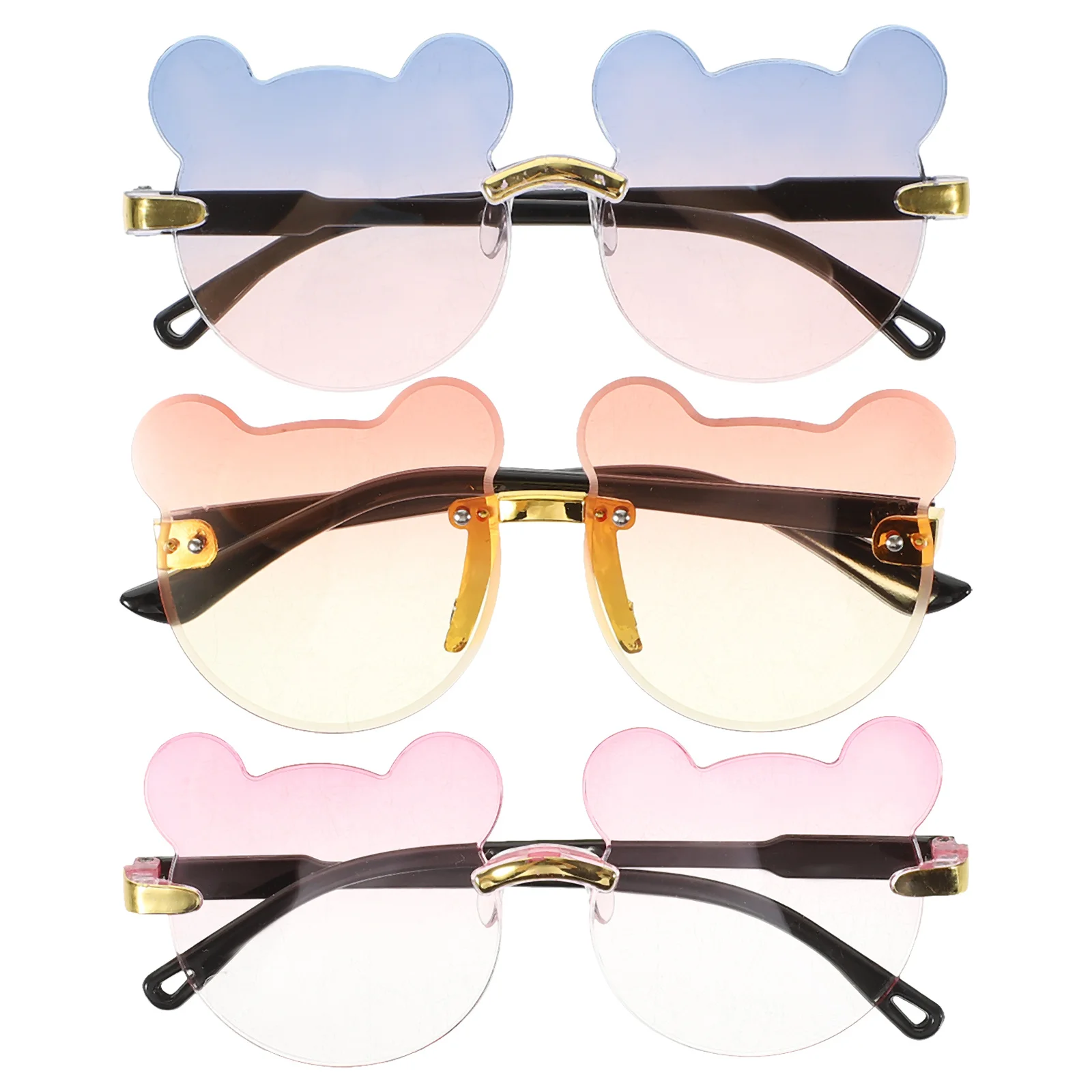 

3Pcs Cartoon Bear Sunglasses Cute Party Photo Prop Holiday Favors Bear Sunglasses Fun Glasses Funny Glasses