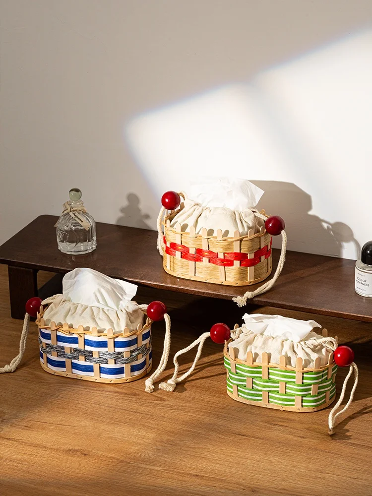 

XEMO Плетеный держатель для салфеток с веревкой, прямоугольный, простой, креативный, роскошный, для дома, гостиной, коробка для хранения, декор с геометрическим узором