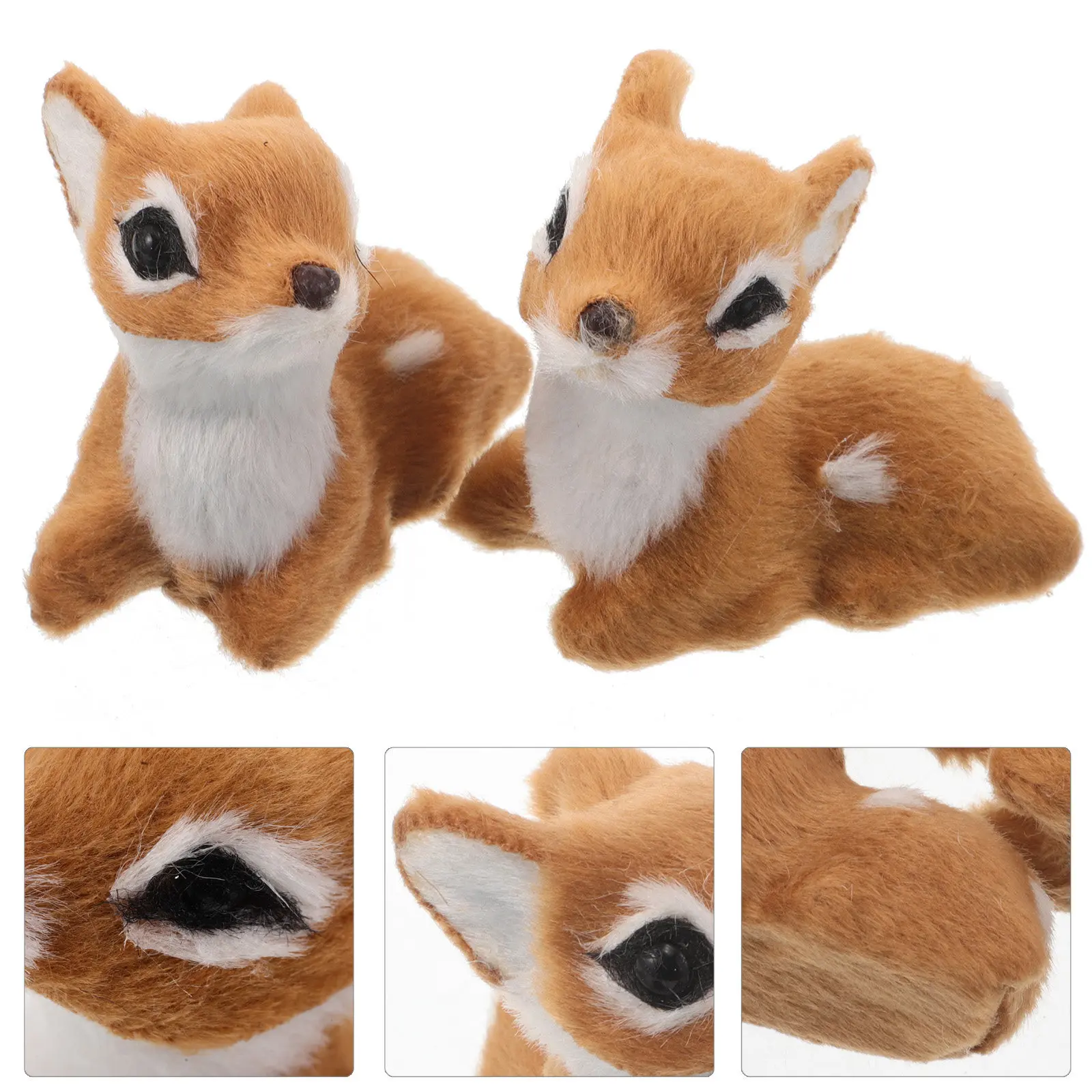 

2 шт. реалистичные рождественские олени, элегантные украшения для дома, декоративные фигурки для камина и праздничного стола