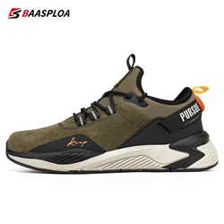 Baasploa Men Running Shoes Waterproof Leather Sport Shoes For Men Fashion Casual Sneakers Non-Slip Free Shipping