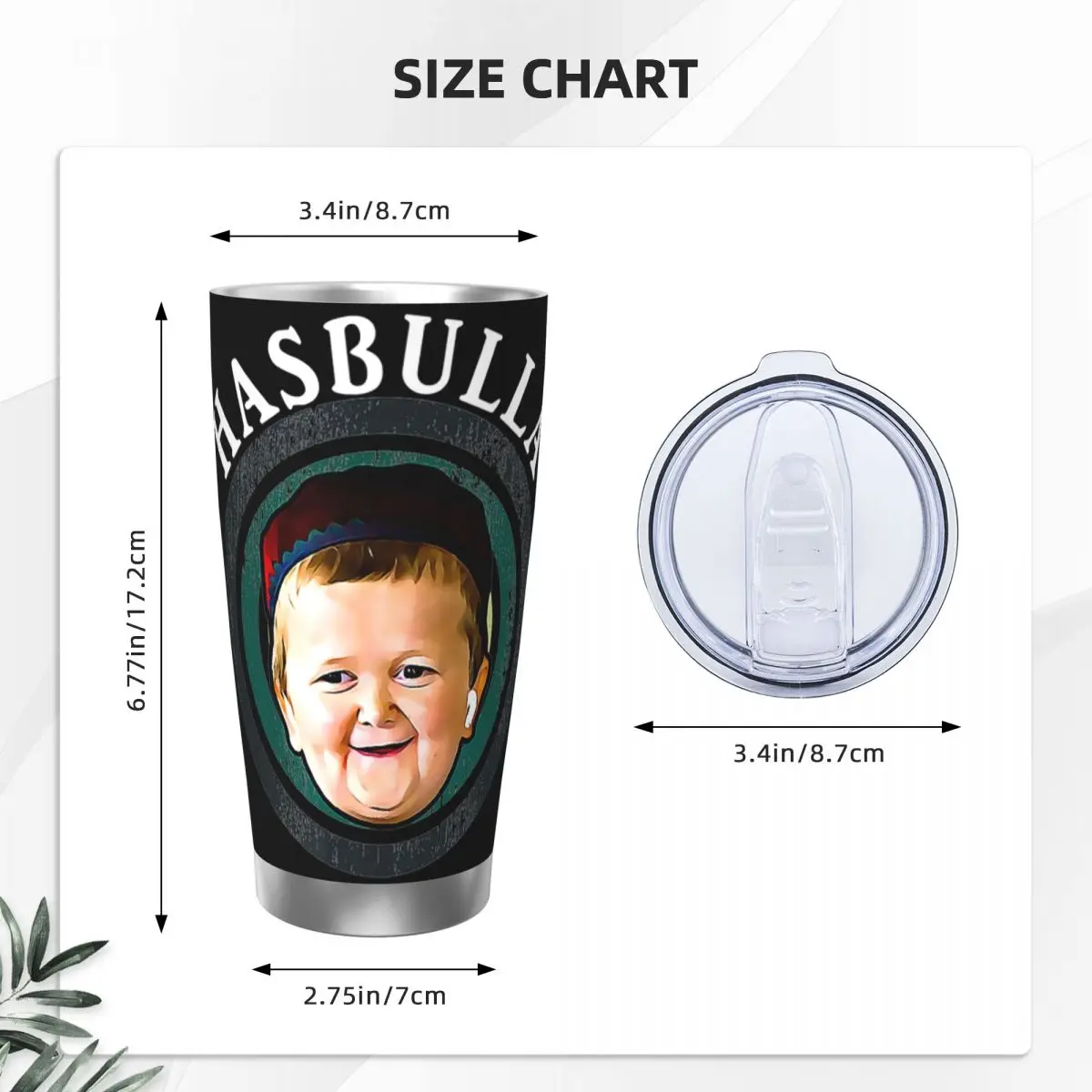Funny Hasbulla Magomedov Hasbullah Smile Classic Stainless Steel Tumbler Vacuum Insulated Mug Thermal Cold Cup Straw Lid 20oz