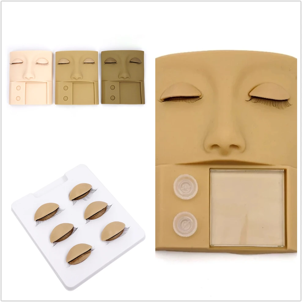 Mannequin multifonctionnel pour la pratique de la greffe de cils, faux visage, remplacement des cils, tête de formation à l'extension, outils de moule, 1 ensemble