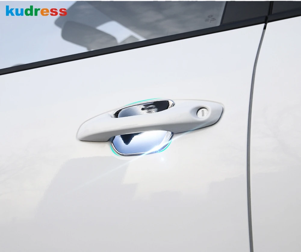 Door Handle Cover Trim For Kia Rio 4 X-line 2018 2019 ABS Chrome Car Side Door Handle Bowl Covers Molding Trims Accessories