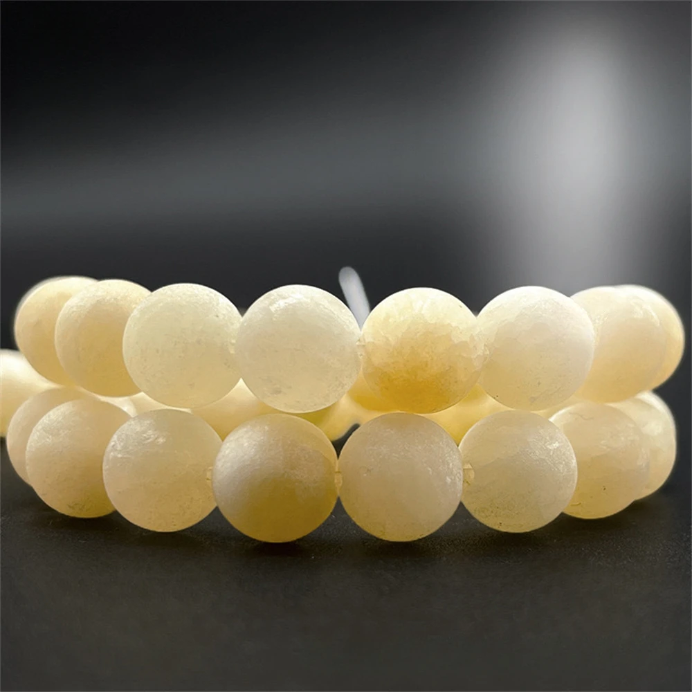 

Natural Frosted Topaz Jade Round Loose Beads 4-10mm for Jewelry Making DIY Women's Earrings Bracelet Keychain Links Accessories