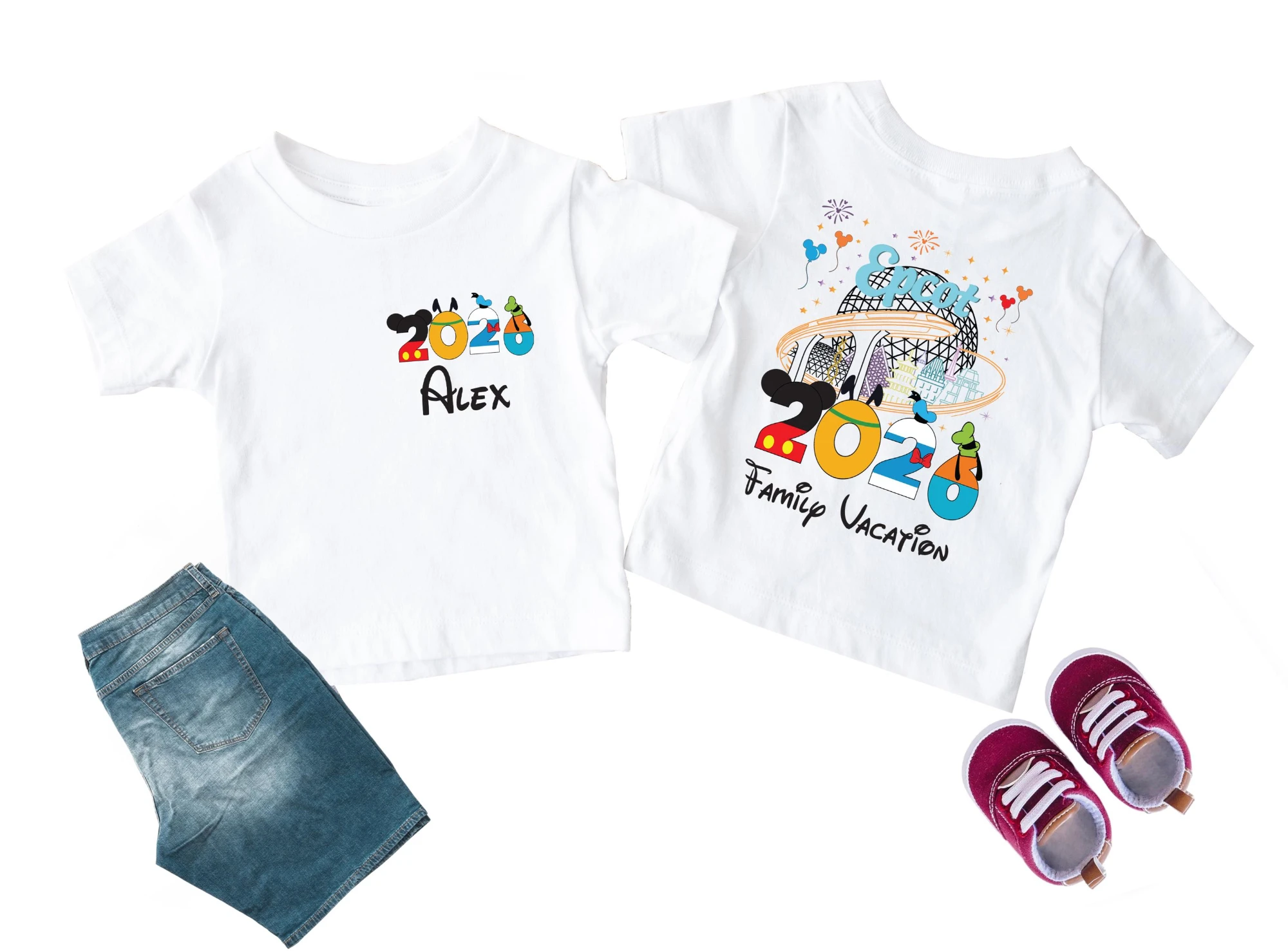 قمصان عائلة ديزني، تي شيرت رحلة عيد ميلاد الصبي ميكي لعام 2026، قميص قلعة ميني، تي شيرت Epokat، قميص عطلة عائلية