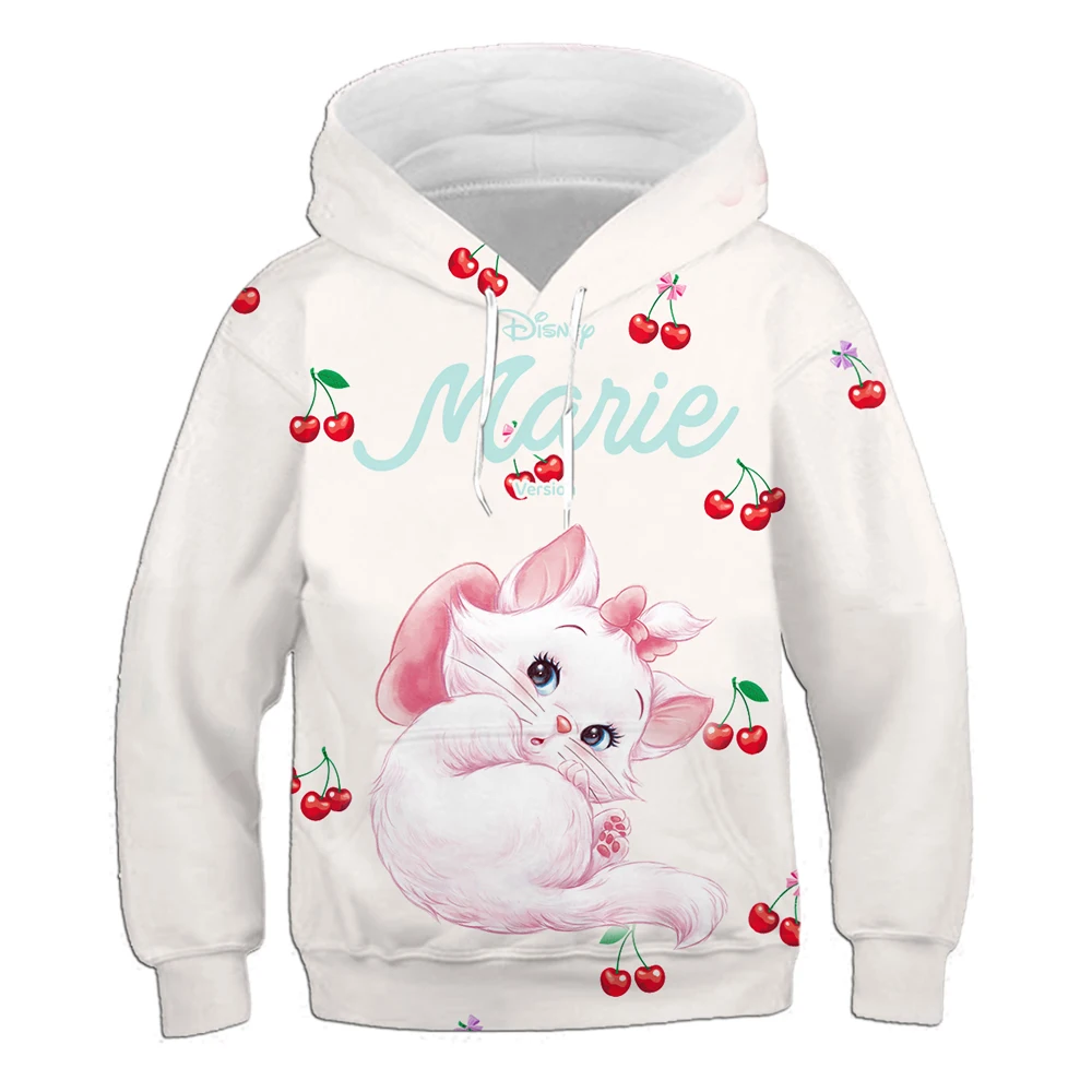 Mary cat girls, cute and sweet prints, elegant and quiet, youthful campus style, student sweatshirts, children's outdoor sweatsh