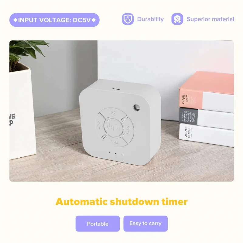 CYGJ-Máquina de ruido blanca, máquina de sonido para dormir, 15 sonidos relajantes sin bucle para dormir y relajación para bebés, adultos, oficina y hogar