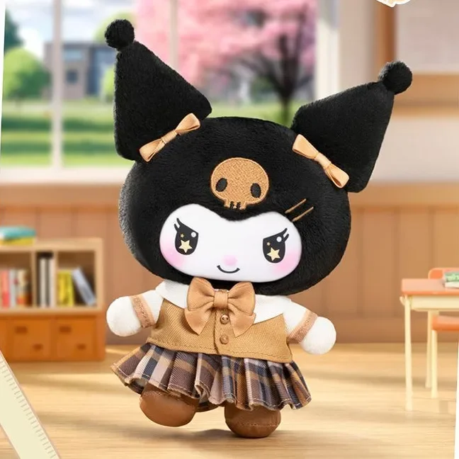 ครอบครัวซานริโอ Kuromi Campus Diary Series อุปกรณ์ต่อพ่วงกล่องตาบอดจี้เครื่องประดับของขวัญไวนิล Tide Play