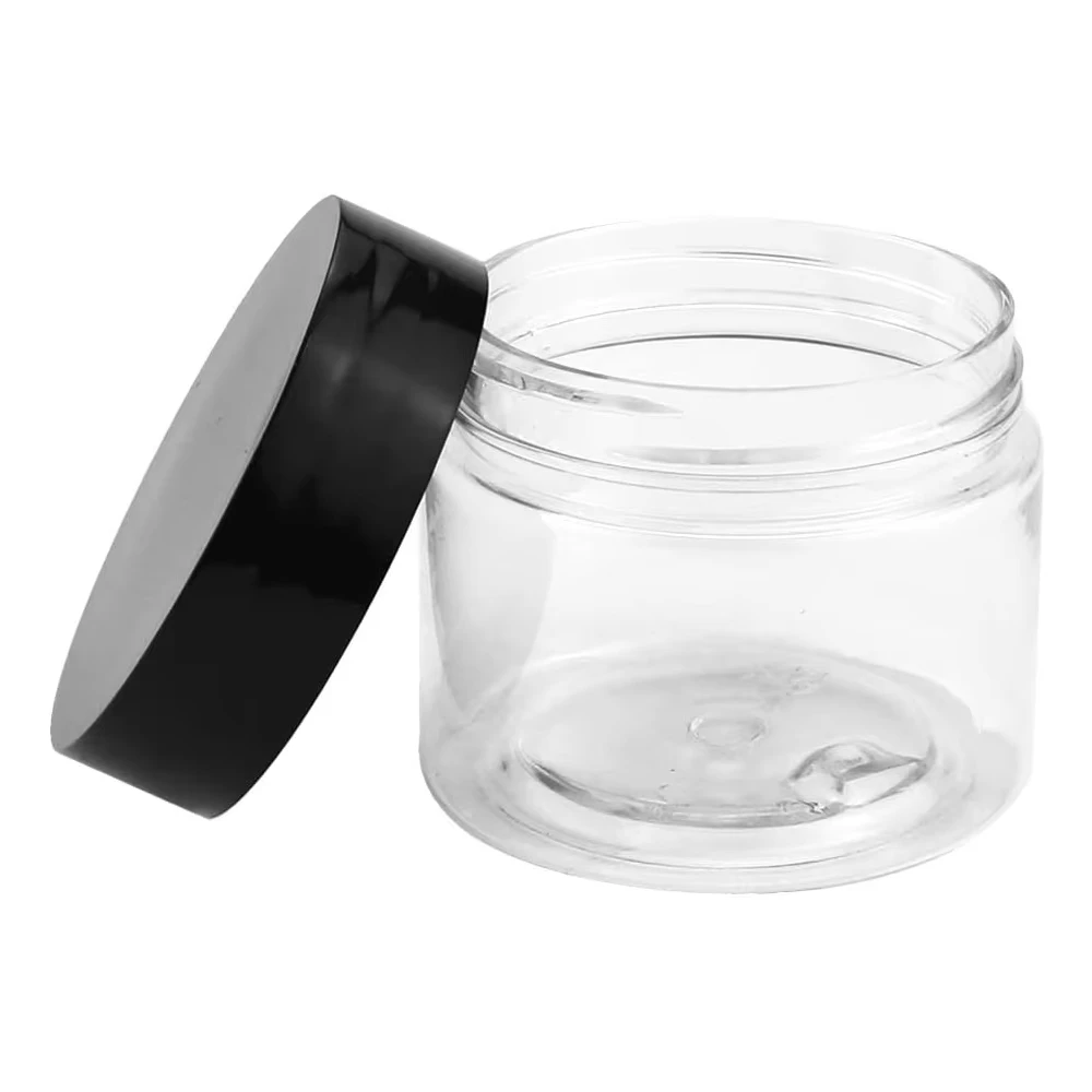 48 قطعة 2 أوقية/60 مللي الجرار البلاستيكية مع الأغطية حاويات مستحضرات التجميل الصغيرة الوحل واضح السفر جولة عينة فارغة الحاويات مانعة للتسرب وعاء