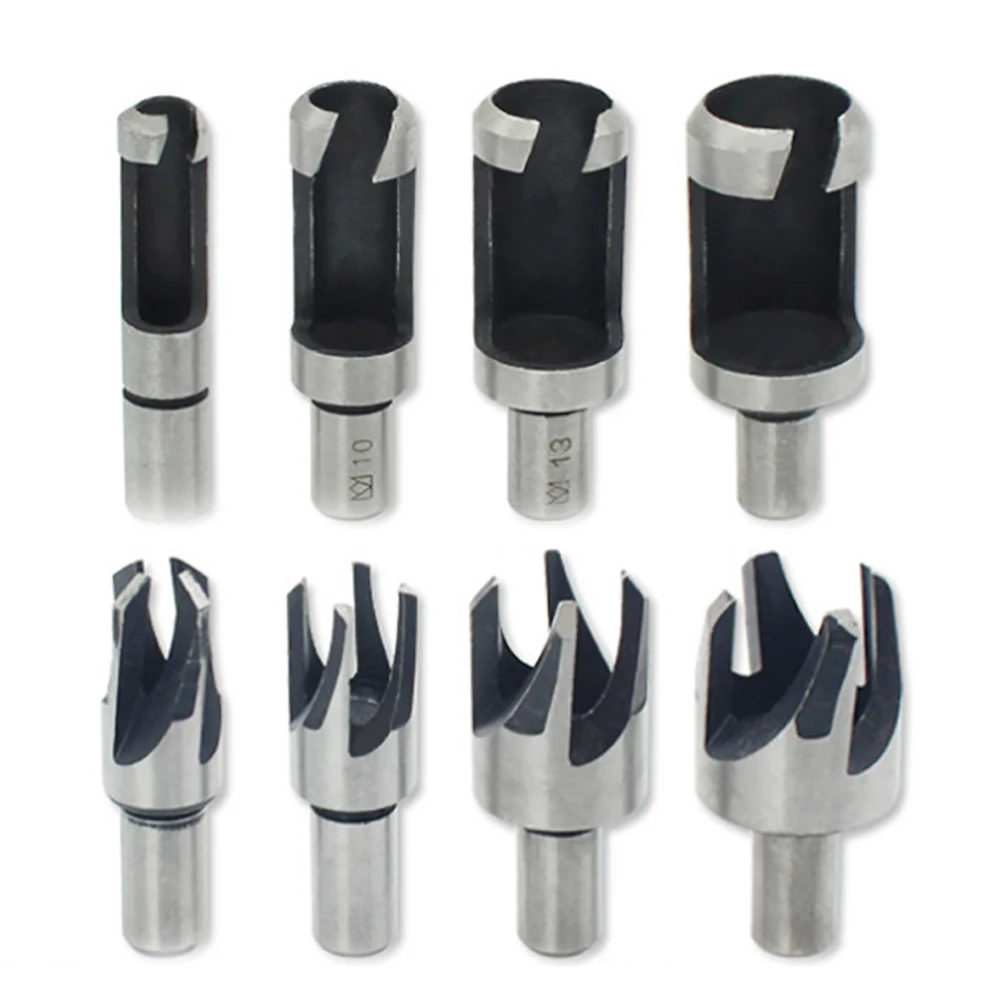 

4pc round Handle Barrel/claw Type Wooden Plug Drill Woodworking Hole Opener Reaming Drill Bit Removal Tool Cutting Tool Set