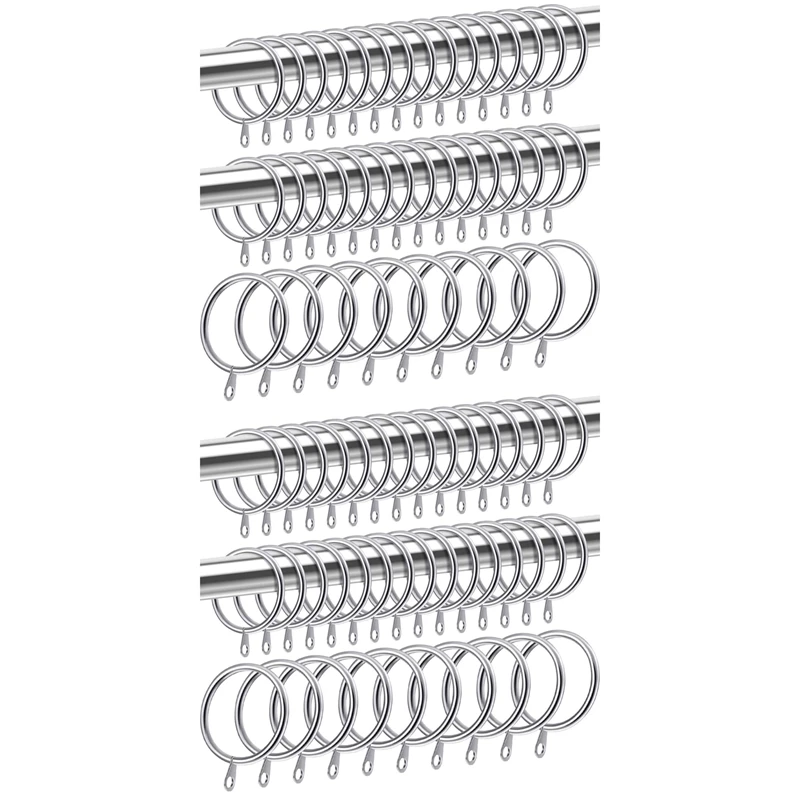 80 Pcs Metal Curtain Ring For Curtains And Poles,Dangling Sliding Eyelet Ring 32 Mm Inner Diameter (Silver)