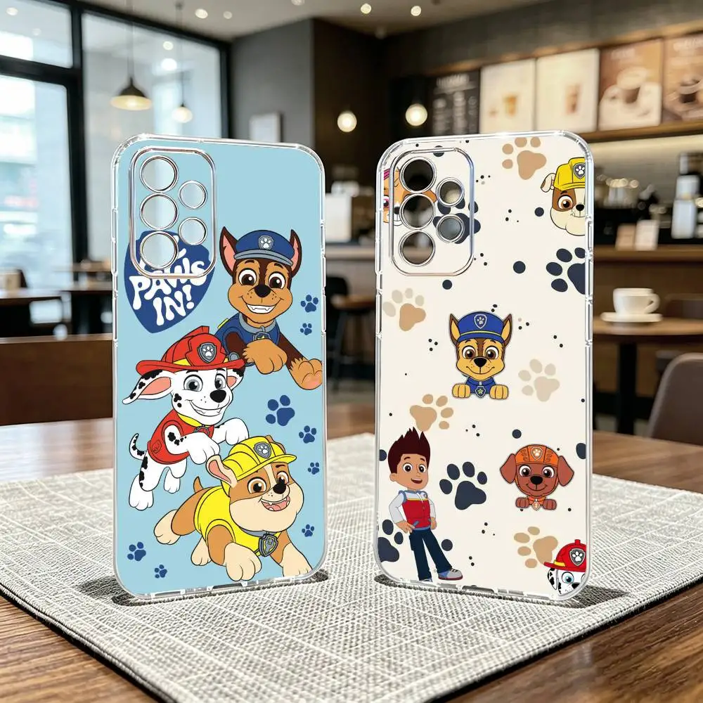Cartoon P-PAW Patrol Phone Case For Samsung S25,S24,S21,S22,S23,S30,Ultra,S20,Plus,Fe Transparent Cover