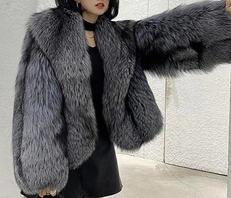 Manteau en fausse fourrure pour femme, court, à la mode, moelleux, Vintage, nouvelle veste décontractée, confortable et élégant, hiver