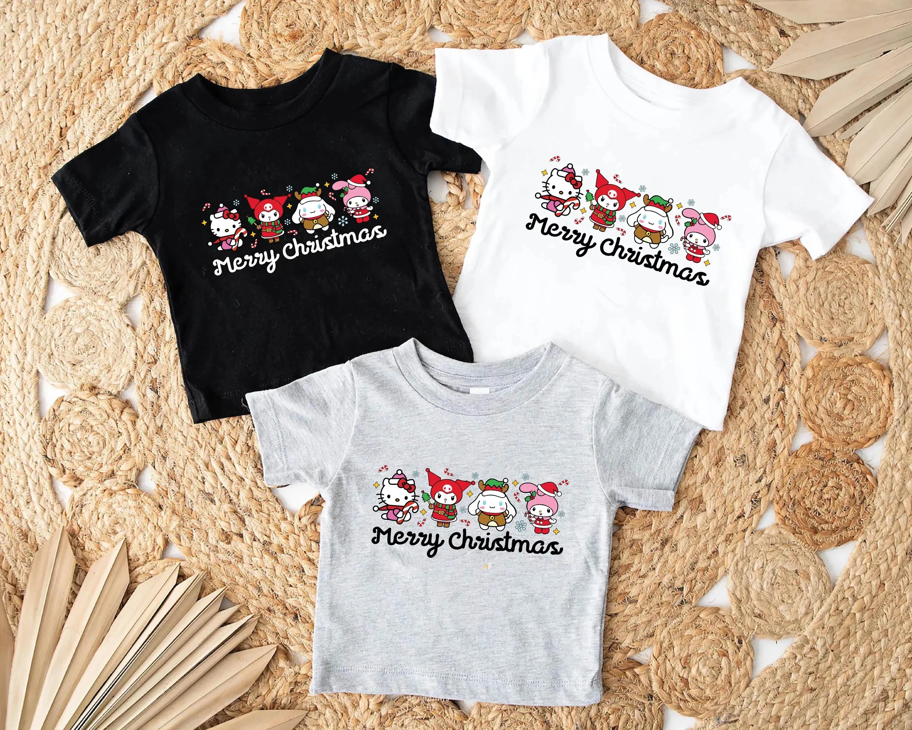 

Hello Kitty and Friends Graphic T-Shirt Men Women Merry Christmas Couples Unisex Oversized Y2k Girls Gifts Shirt Female Clothing