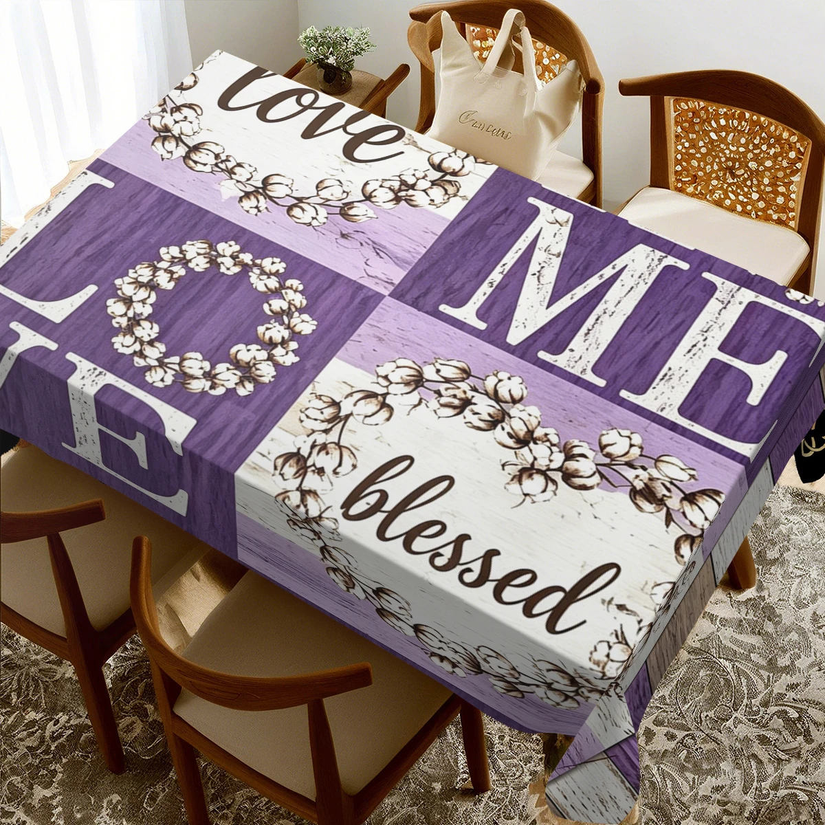 Chic Marble Pattern Polyester Tablecloth - Stylish Table Cover for Dining Room, Ideal for Home Daily Use & Gathering Decoration