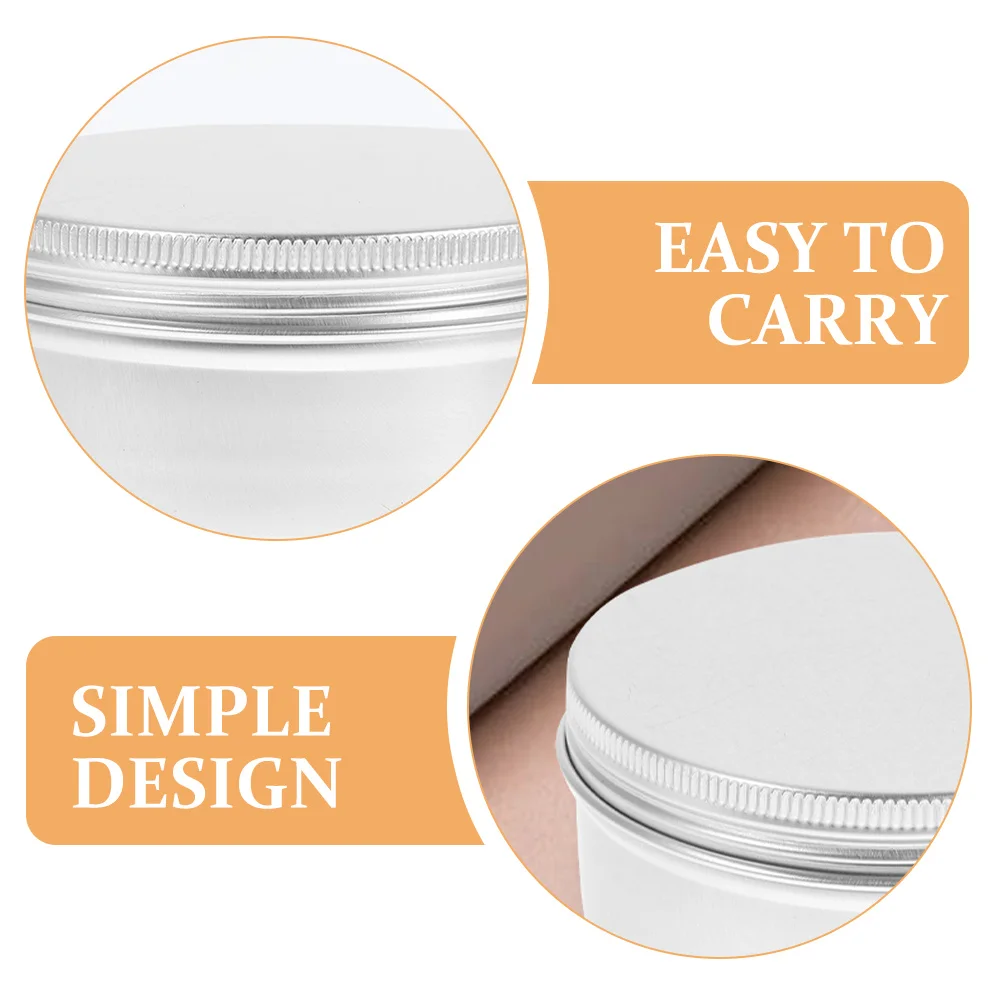 

5pcs Aluminum Box Packaging Empty Cream Jars Refillable Storage Round Metal Tin Jar Travel Organizer Small Cans