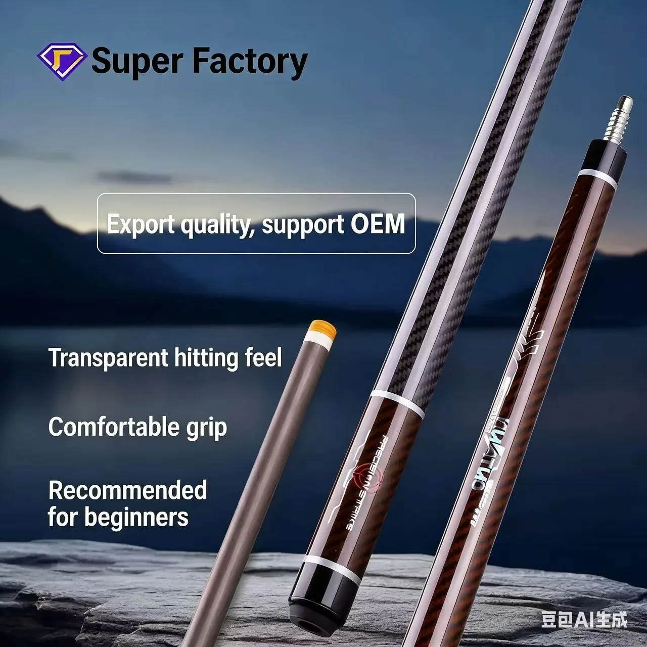 

Pro-Grade T1100 Carbon Fiber 1/2 Split Pool Cue – 19 oz 10.5-12.9 mm Tip High-Tech Billiards Cue with Luxury Piano Gloss Finish