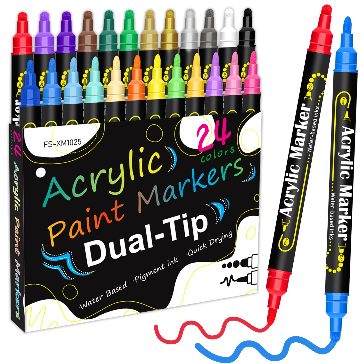 

Двухсторонние акриловые ручки для рисования, 24 цвета, маркеры для дерева, холста, камня, каменной живописи, стекла, керамических поверхностей, рукоделия «сделай сам»