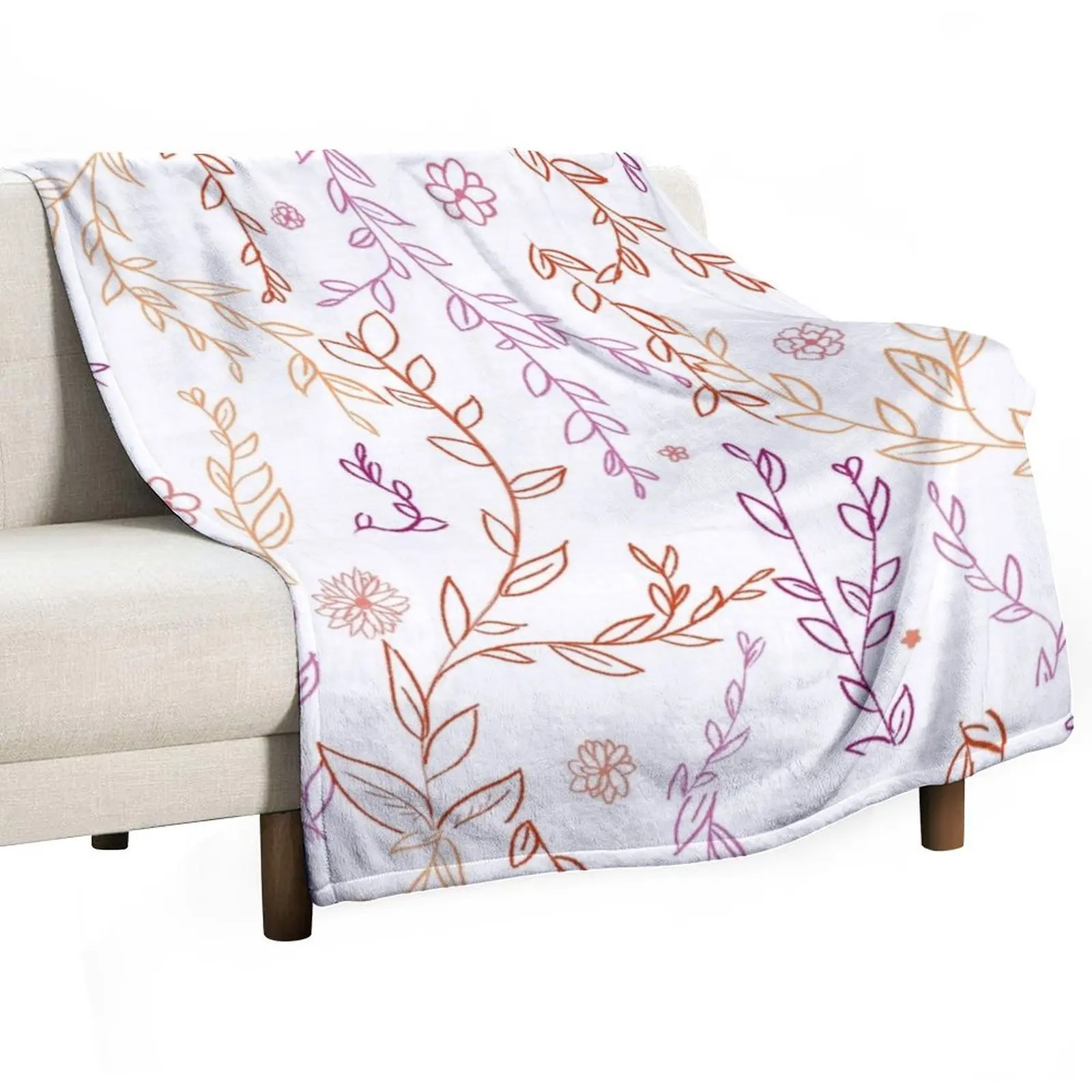 Lesbian Vines and Flowers Throw Blanket Soft Decorative Sofas Stuffeds Blankets