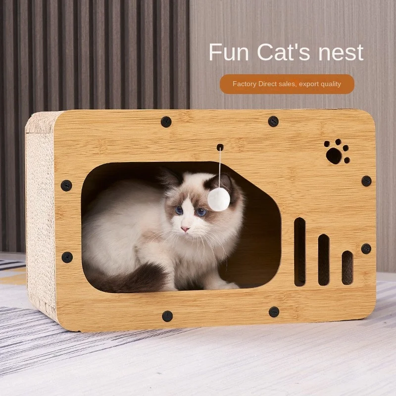 

HONEY PET Cat Scratch Resistant Scratching Board Cat Toys TV Vertical Scratch Resistant Cat Tree Wear Resistant Non dandruff