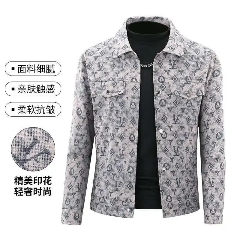

Модная брендовая жаккардовая куртка с лацканами, мужская весенняя новая тонкая молодежная красивая мужская куртка