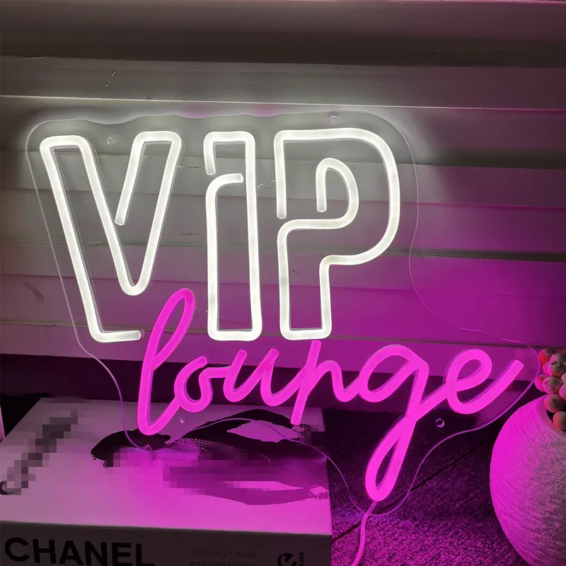 5V USB Neon Sign VIP Lounge Illuminated Lamps Led Neon Light Flex Aesthetic Decoration Restaurant ART Wedding Guests Sign