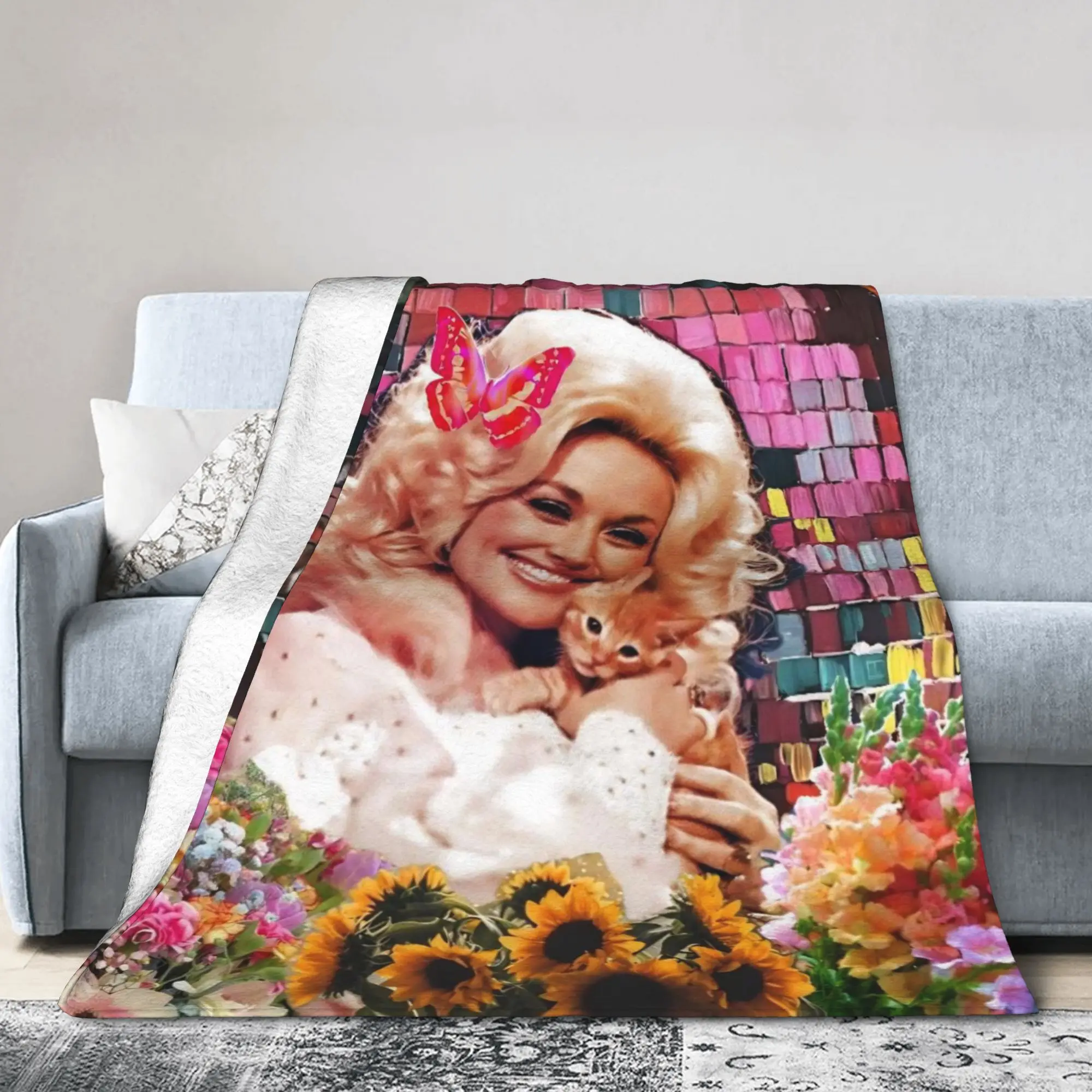 Dolly Parton Memorial RIP Fleece Throw Blanket  Blankets for Bedding Bedroom Lightweight Thin Bedroom Quilt
