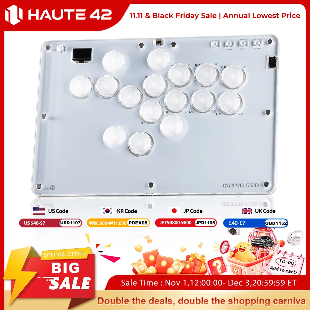Arcade Fight Stick Hitbox Leverless - Controller Arcade Haute42 Hitbox Senza Leva,