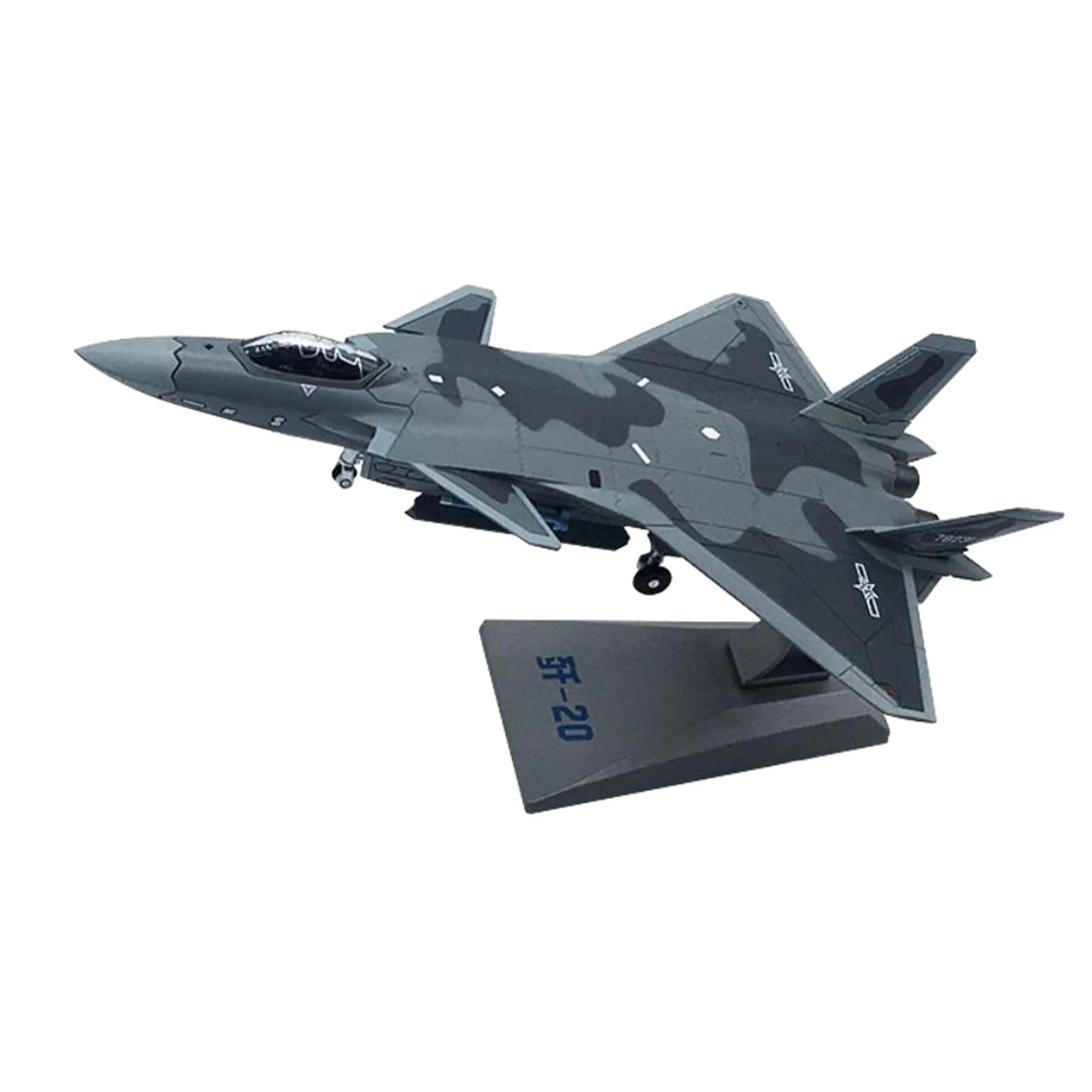 1/100 J-20 Fighter Jet Alloy Model Small Size Weilong Fighter Jet Plane Model with Stand Collection Decoration Alloy Military