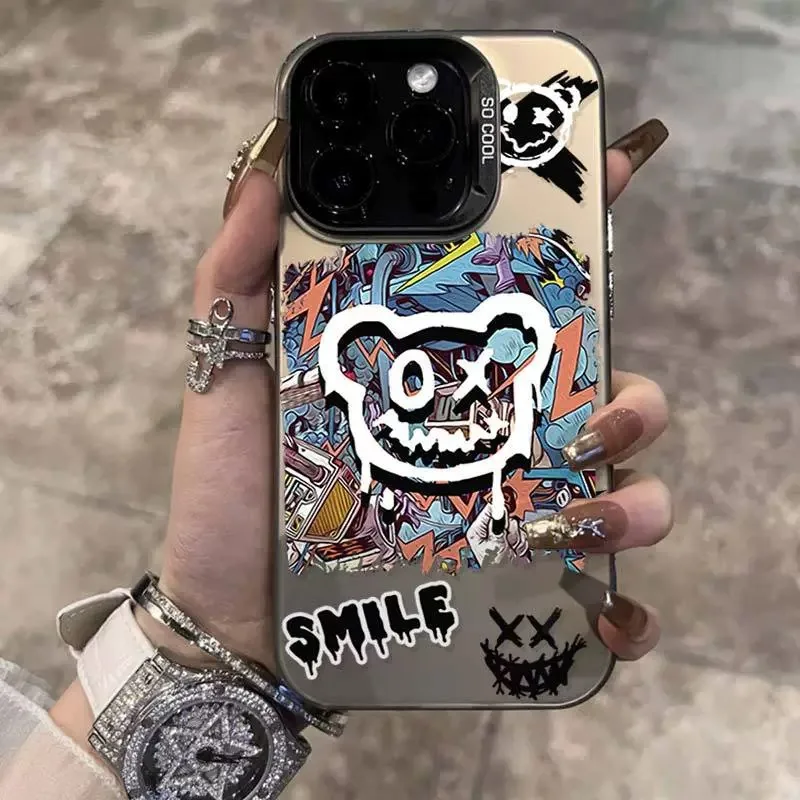 Para iPhone 11 funda de borde suave fundas todo incluido para iPhone 12 13 11 14 15 ProMax XR X XS 15 7/8 Plus contraportada graffiti parachoques