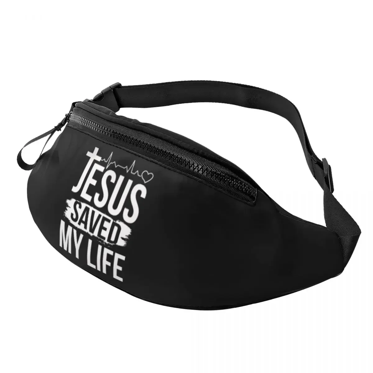 Catholic Jesus Cross Fanny Pack Men Women Cool Religion Christian Crossbody Waist Bag for Hiking Phone Money Pouch