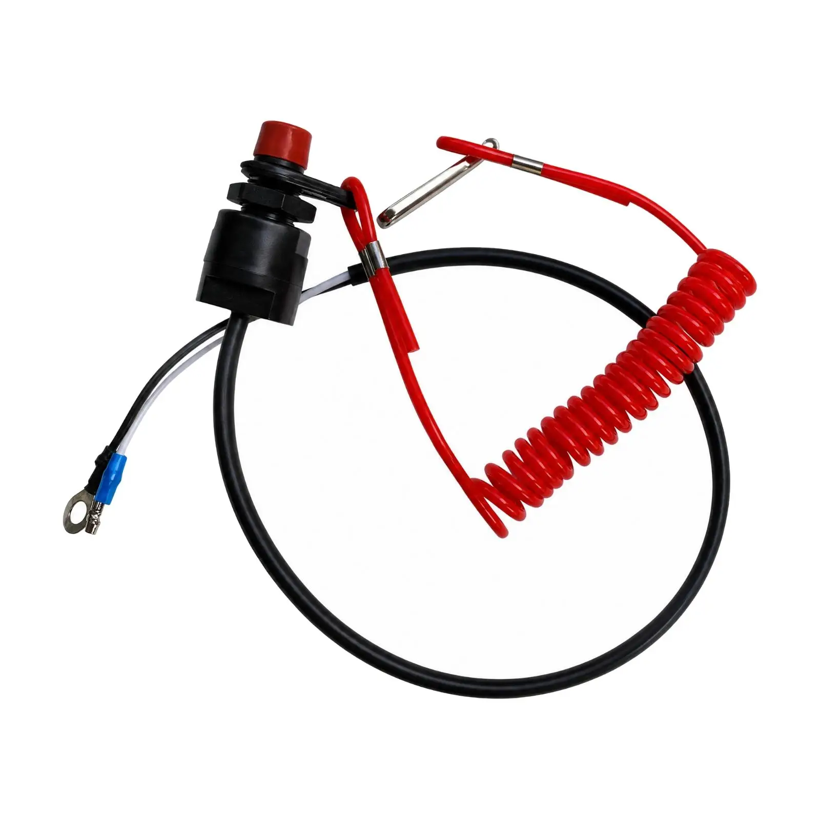 Outboard Engine Emergency Stop Switch Flexible Tether Readily-Available