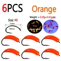 6 piezas de color naranja