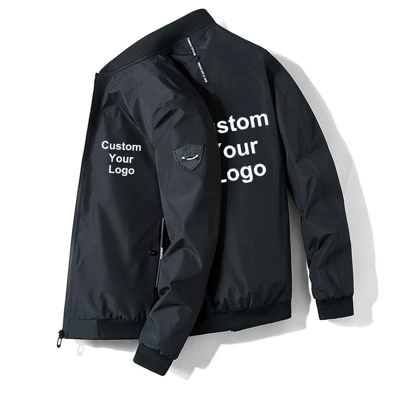 New Men's Customize Your Logo Casual Jacket Men Fashion Loose Mens Jacket Sportswear Jacket Mens Jackets and Coats