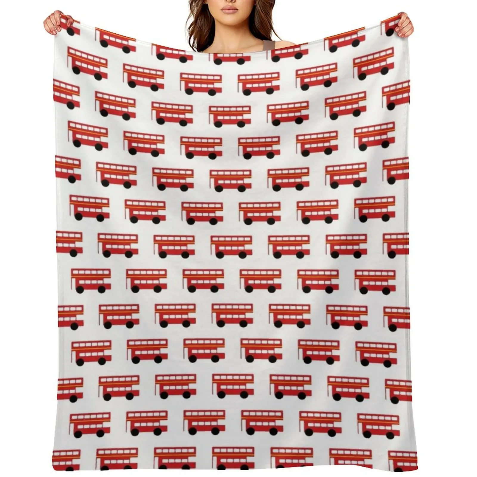 

London Red Bus Throw Blanket Custom funny gift Sofa Throw Stuffeds Blankets