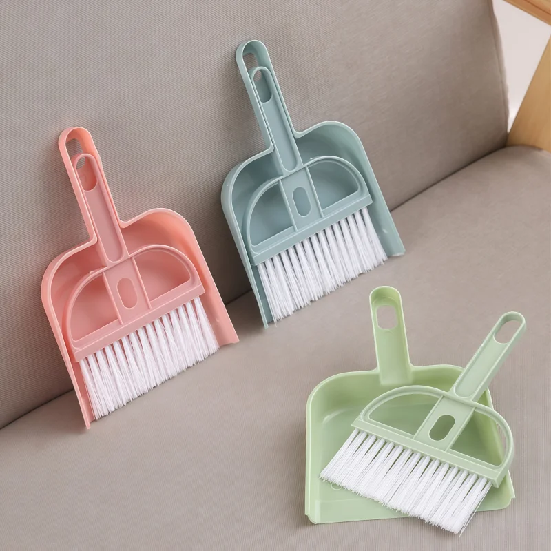 High Quality Compact Portable Mini Desktop Broom Dustpan Set for Car Bed Keyboard Hair Floor Sweeping Cleaning Wholesale Bulk