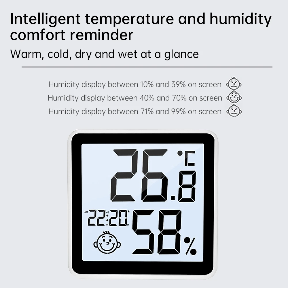 Digital Thermometer Hygrometer Indoor Mini Temperature LCD Electronic Monitor Hygrometer for Indoor Outdoor Room Baby