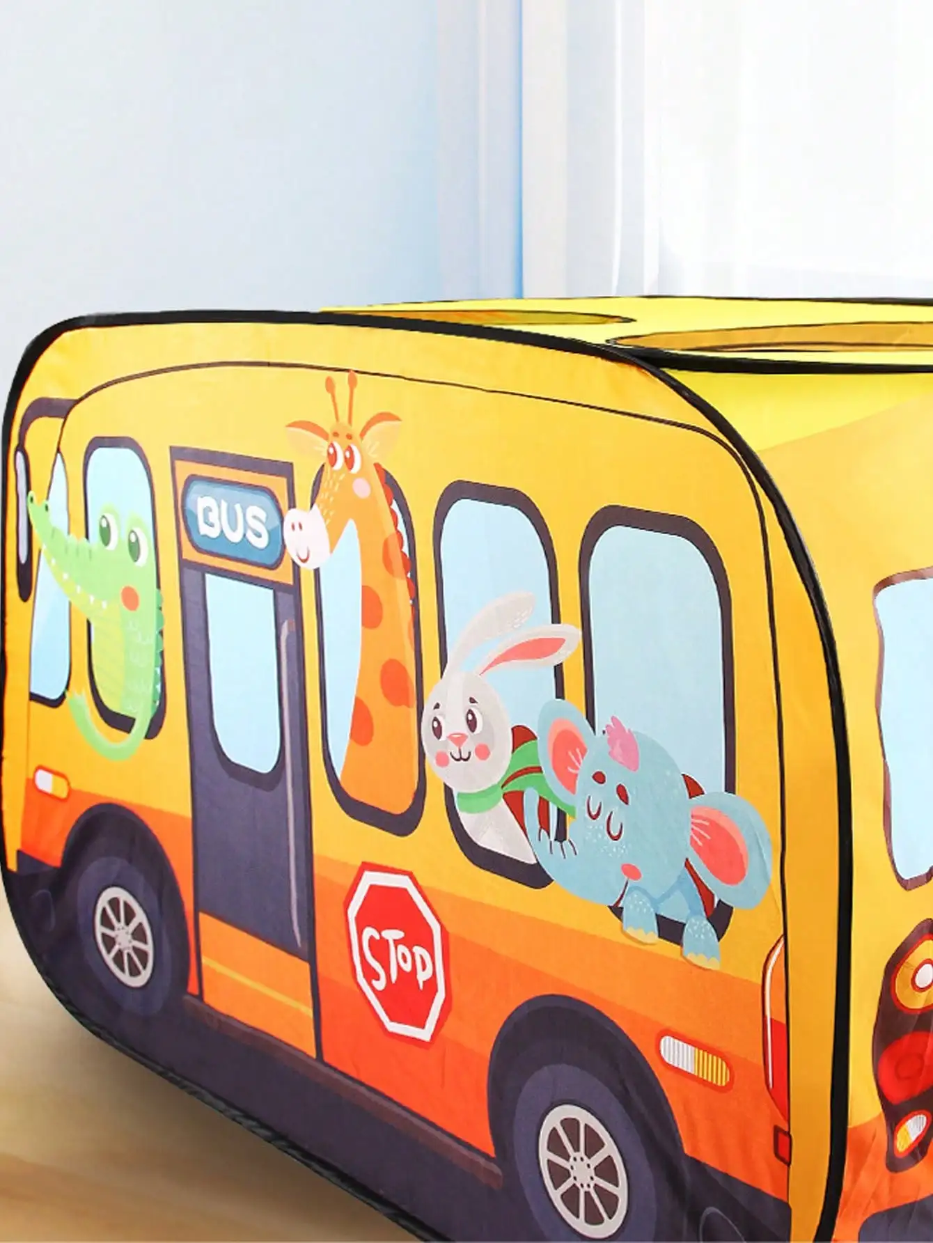 Cartoon Bus Outdoor Playhouse, Tenda do jogo interativo para festas e diversão ao ar livre, 1Pc