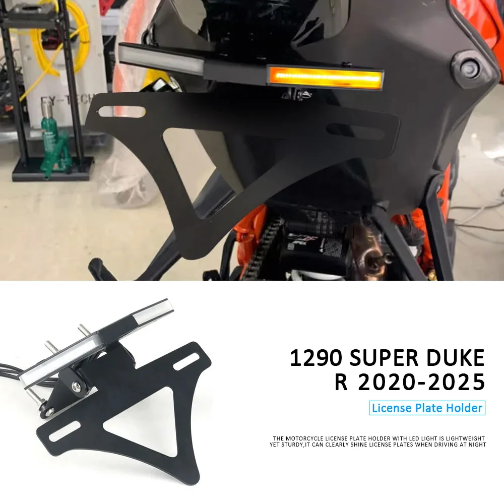 

Motorcycle metal License Plate Holder 1290 Superduke R 2020-2025 Frame Bracket License Plate Lights For 1290 Super Duke R 2024