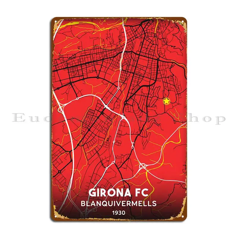 Cartel de señal de Metal del Girona Fc, diseño Vintage de personaje de cine, cartel de estaño