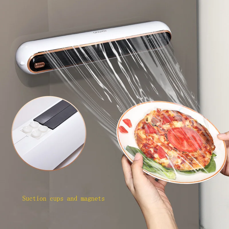 

Cling Film Dispenser Cling Film Cutter Magnetic Refrigerator Home Wall Mounted Kitchen Storage Packaging Box Kitchen Tools