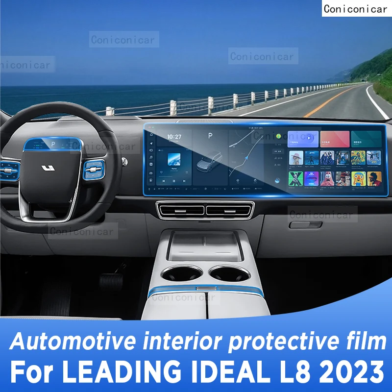 

For LEADING IDEAL L8 2023 Gearbox Panel Dashboard Navigation Automotive Interior Protective Film TPU Transparent Anti-Scratch