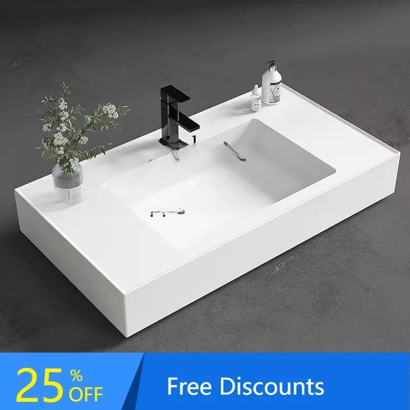 

circular arc skin feeling integrated basin single basin wall-mounted household bathroom washstand washbasin
