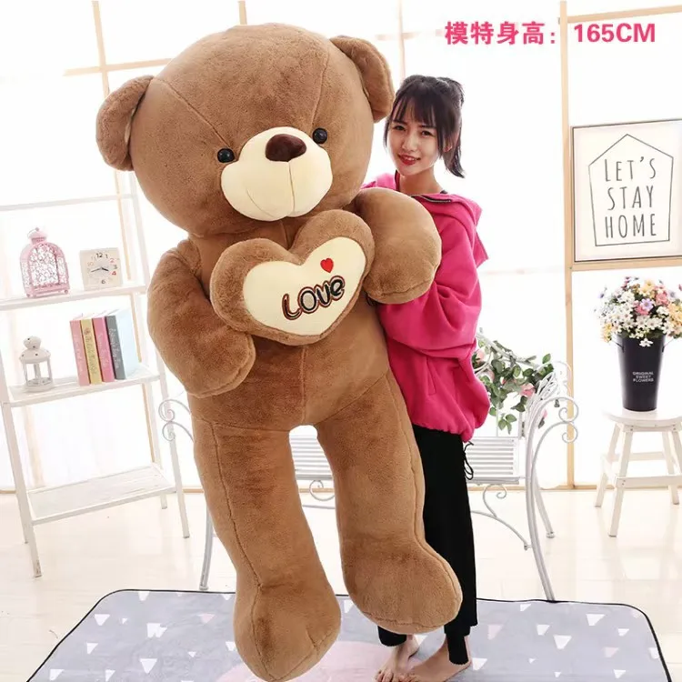 

80cm-140cm Big Lov Bear Plush Toy Lovely Huge Stuffed Soft Bear Doll Lover Bear Kids Christmas Toy Birthday Gift For Girlfriends