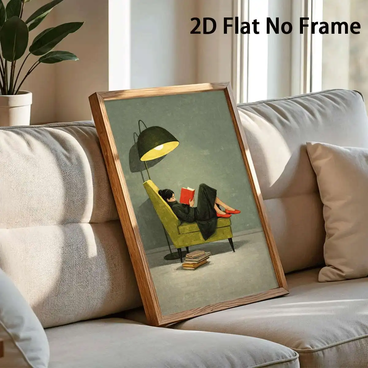 Vintage Woman Reading Canvas Print Poster Mid Century Modern Aesthetic Art Prints Living Room Bedroom Wall Art Home Decor Poster