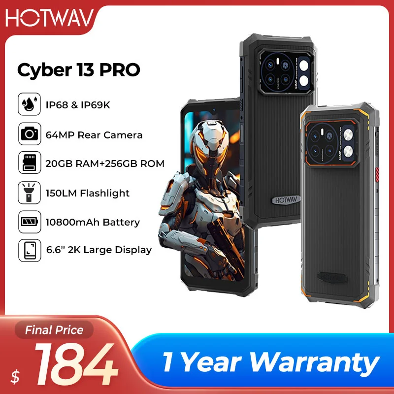 versao global hotwav cyber 13 pro lanterna robusta 150lm 20gb mais 256gb 66 2k display 10800mah bateria 64mp camera tripla 01