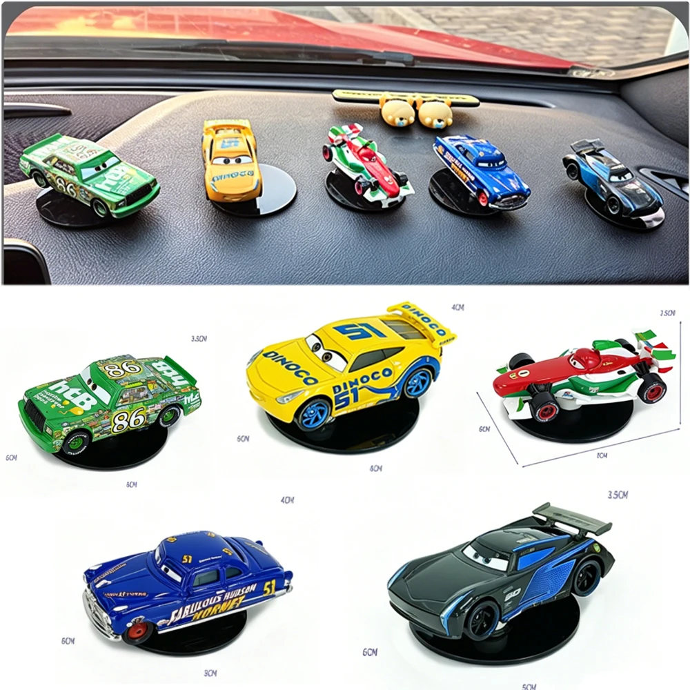 Pixar Cars 3 - Lightning McQueen Drehbares Drift-Ornament für Armaturenbrett und Mittelkonsole, Innendekoration, Spielzeug, Überraschungsgeschenk für Fahrer – Detail 2