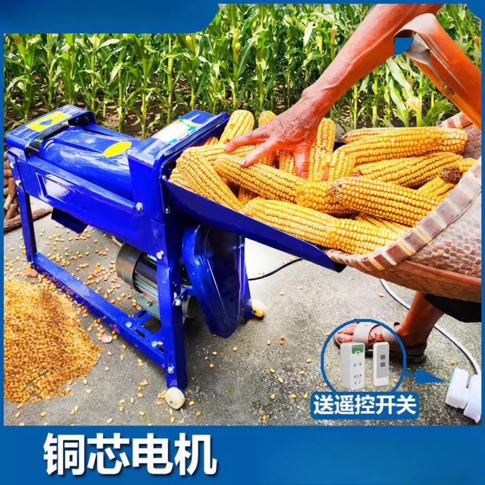 دراس الذرة الكهربائية المنزلية الصغيرة السميكة التلقائي تقشير وفصل حبوب الذرة